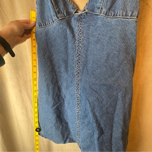 Princess Polly Arwen Denim Mini Dress Blue Slip Dress with Cutout Detail Size 4 - Picture 8 of 10